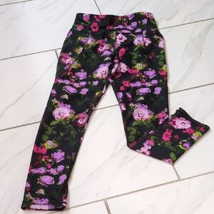 Old Navy Kids Active Leggings with Pink and Green Floral Design